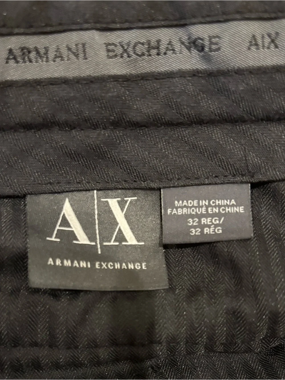 Men's Charcoal Pinstripe Dress Pants - Classic Tailored Fit  A/X Armani Exchange